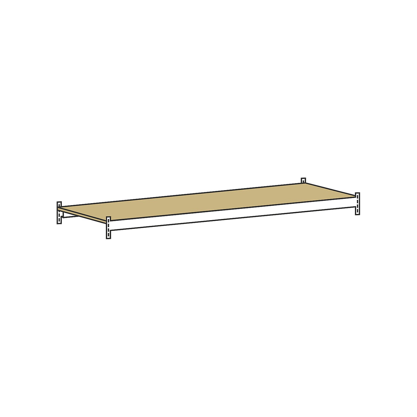 Additional shelf level with moulded chipboard, width 2250 mm, depth 800 mm.