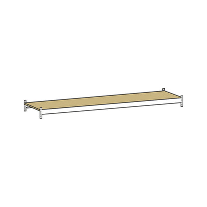 Additional shelf level with moulded chipboard, width 2500 mm, depth 500 mm.