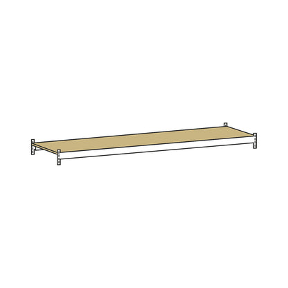 Additional shelf level with moulded chipboard, width 2500 mm, depth 600 mm.