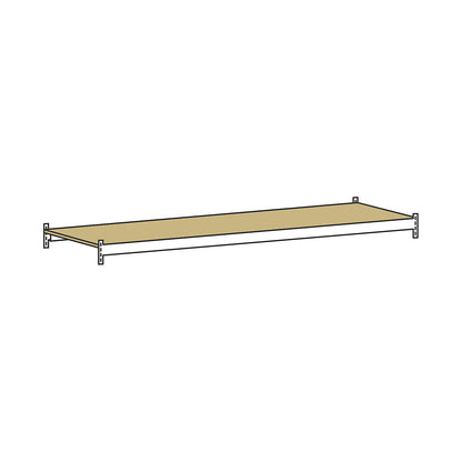 Additional shelf level with moulded chipboard, width 2500 mm, depth 800 mm.