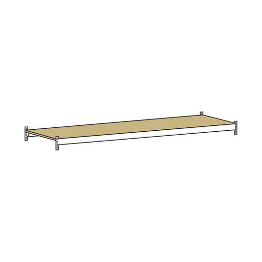 Additional shelf level with moulded chipboard, width 2500 mm, depth 800 mm.