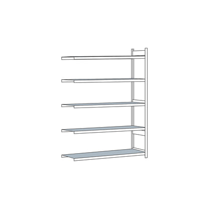 Wide span shelving unit, plug-in, HxWxD 3000 x 2500 x 800 mm, steel shelves, extension shelf unit.