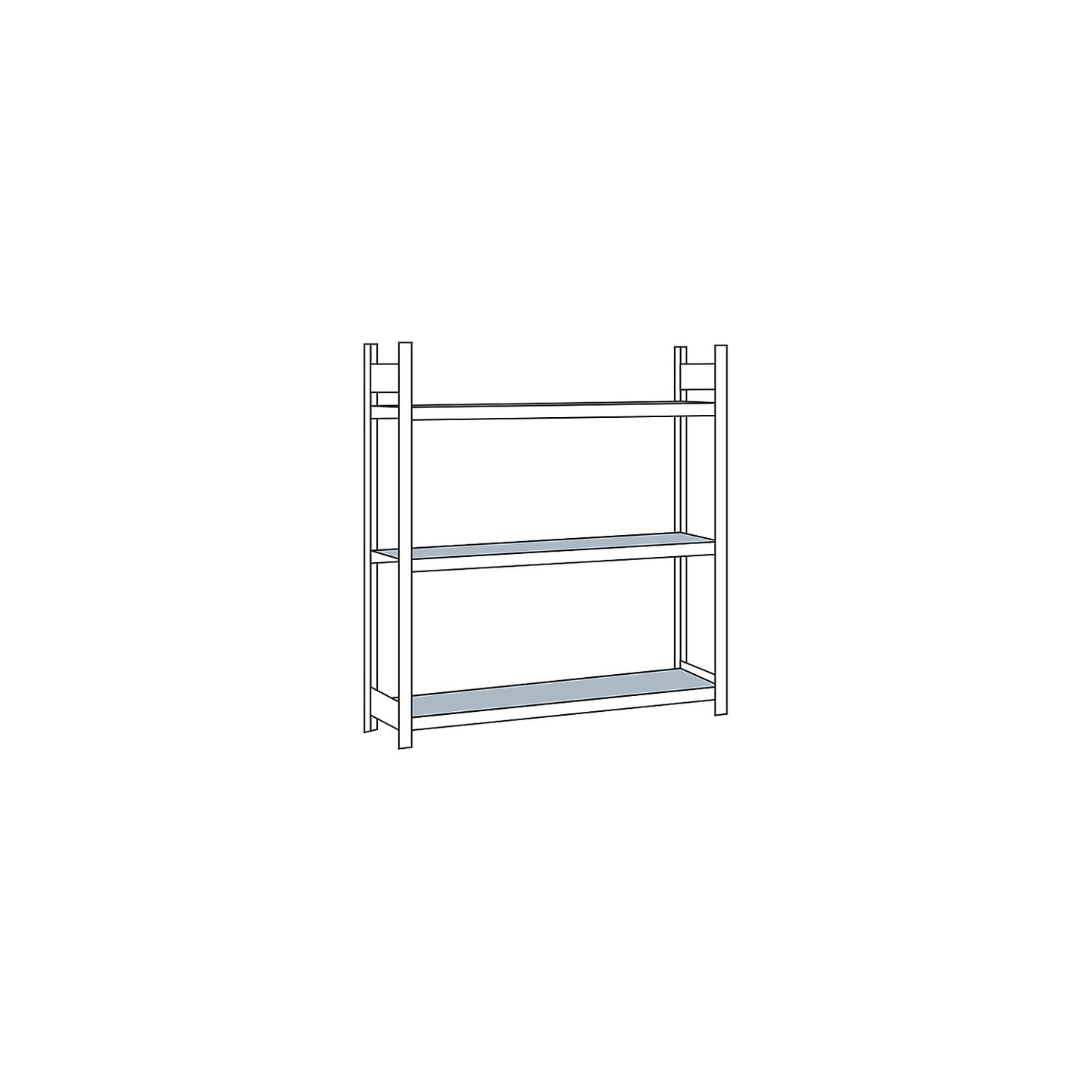 Wide span shelving unit, plug-in, HxWxD 2000 x 1500 x 400 mm, steel shelves, standard shelf unit.