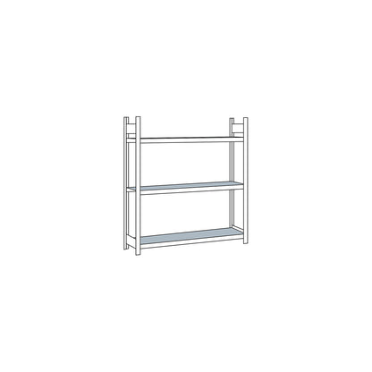 Wide span shelving unit, plug-in, HxWxD 2000 x 1500 x 400 mm, steel shelves, standard shelf unit.