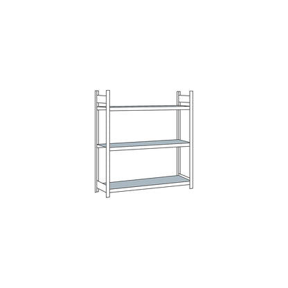 Wide span shelving unit, plug-in, HxWxD 2000 x 1500 x 500 mm, steel shelves, standard shelf unit.