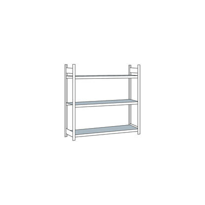 Wide span shelving unit, plug-in, HxWxD 2000 x 2000 x 500 mm, steel shelves, standard shelf unit.