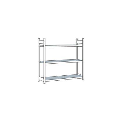 Wide span shelving unit, plug-in, HxWxD 2000 x 2000 x 600 mm, steel shelves, standard shelf unit.