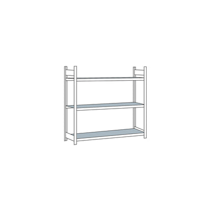 Wide span shelving unit, plug-in, HxWxD 2000 x 2250 x 600 mm, steel shelves, standard shelf unit.