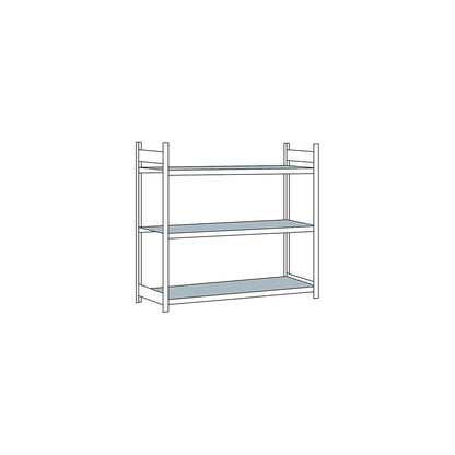 Wide span shelving unit, plug-in, HxWxD 2000 x 2250 x 800 mm, steel shelves, standard shelf unit.