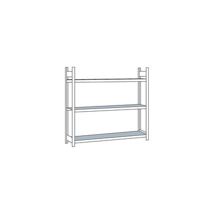 Wide span shelving unit, plug-in, HxWxD 2000 x 2500 x 400 mm, steel shelves, standard shelf unit.