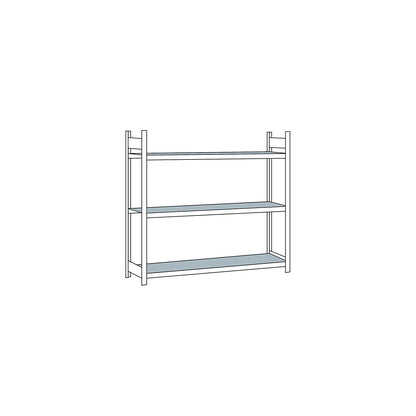 Wide span shelving unit, plug-in, HxWxD 2000 x 2500 x 500 mm, steel shelves, standard shelf unit.