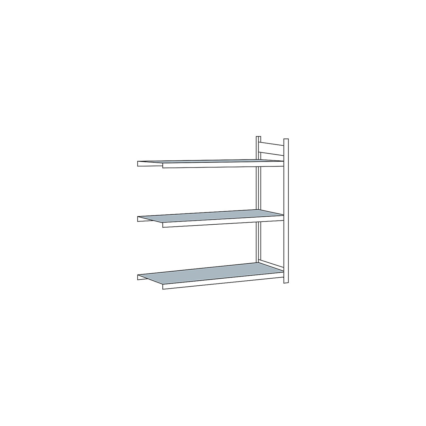 Wide span shelving unit, plug-in, HxWxD 2000 x 1500 x 800 mm, steel shelves, extension shelf unit.