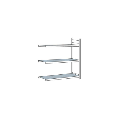 Wide span shelving unit, plug-in, HxWxD 2000 x 1500 x 800 mm, steel shelves, extension shelf unit.