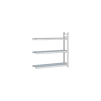 Wide span shelving unit, plug-in, HxWxD 2000 x 2000 x 400 mm, steel shelves, extension shelf unit.