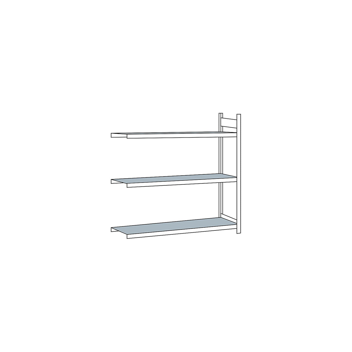 Wide span shelving unit, plug-in, HxWxD 2000 x 2000 x 600 mm, steel shelves, extension shelf unit.