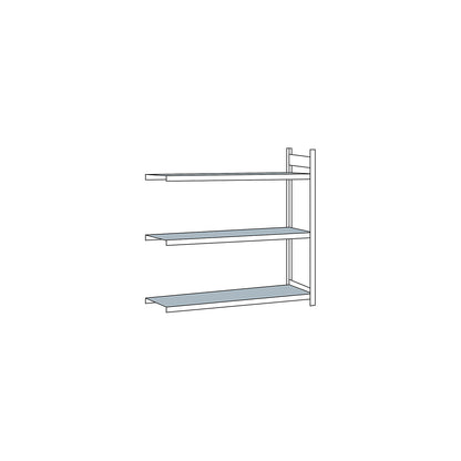 Wide span shelving unit, plug-in, HxWxD 2000 x 2000 x 600 mm, steel shelves, extension shelf unit.