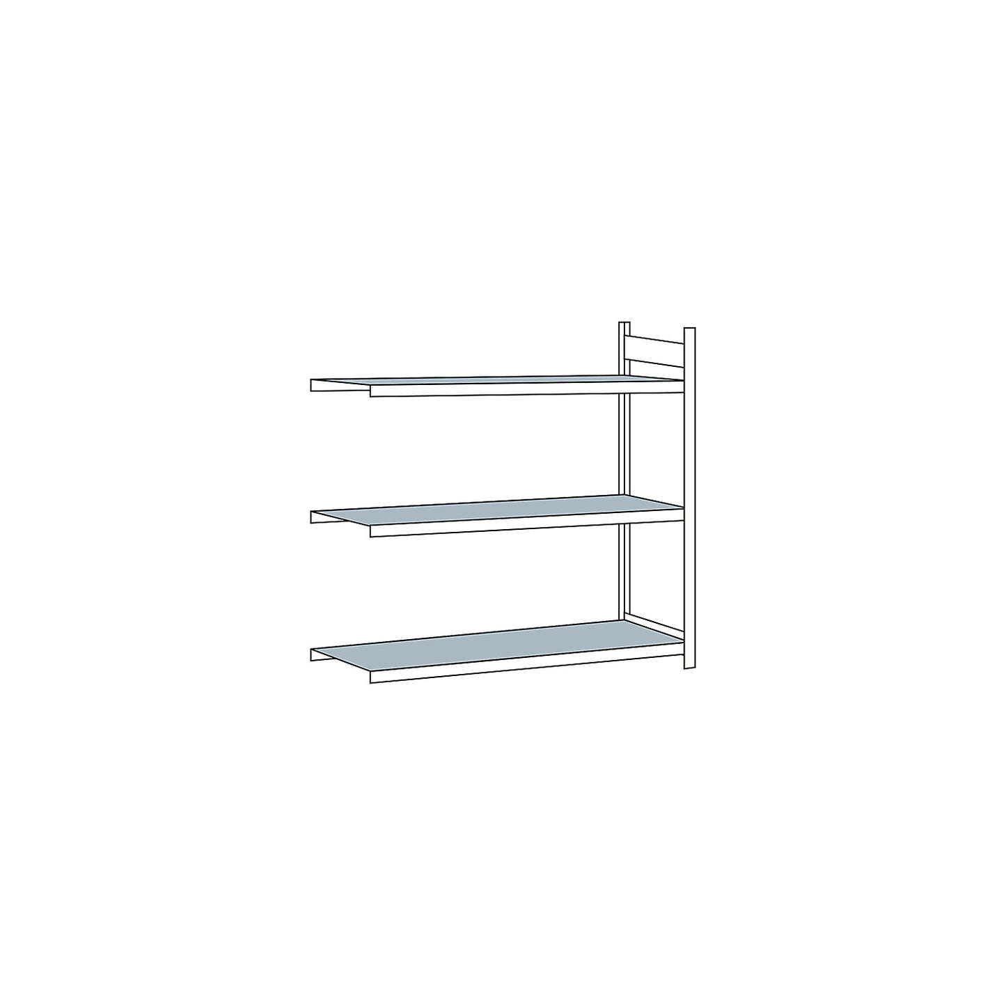 Wide span shelving unit, plug-in, HxWxD 2000 x 2000 x 800 mm, steel shelves, extension shelf unit.