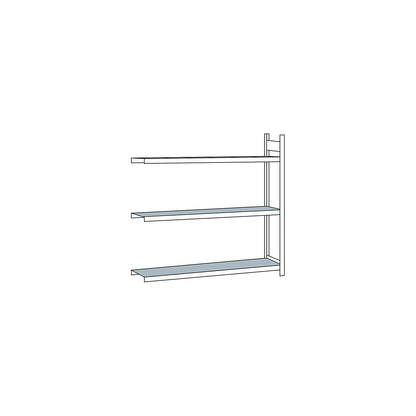 Wide span shelving unit, plug-in, HxWxD 2000 x 2250 x 400 mm, steel shelves, extension shelf unit.