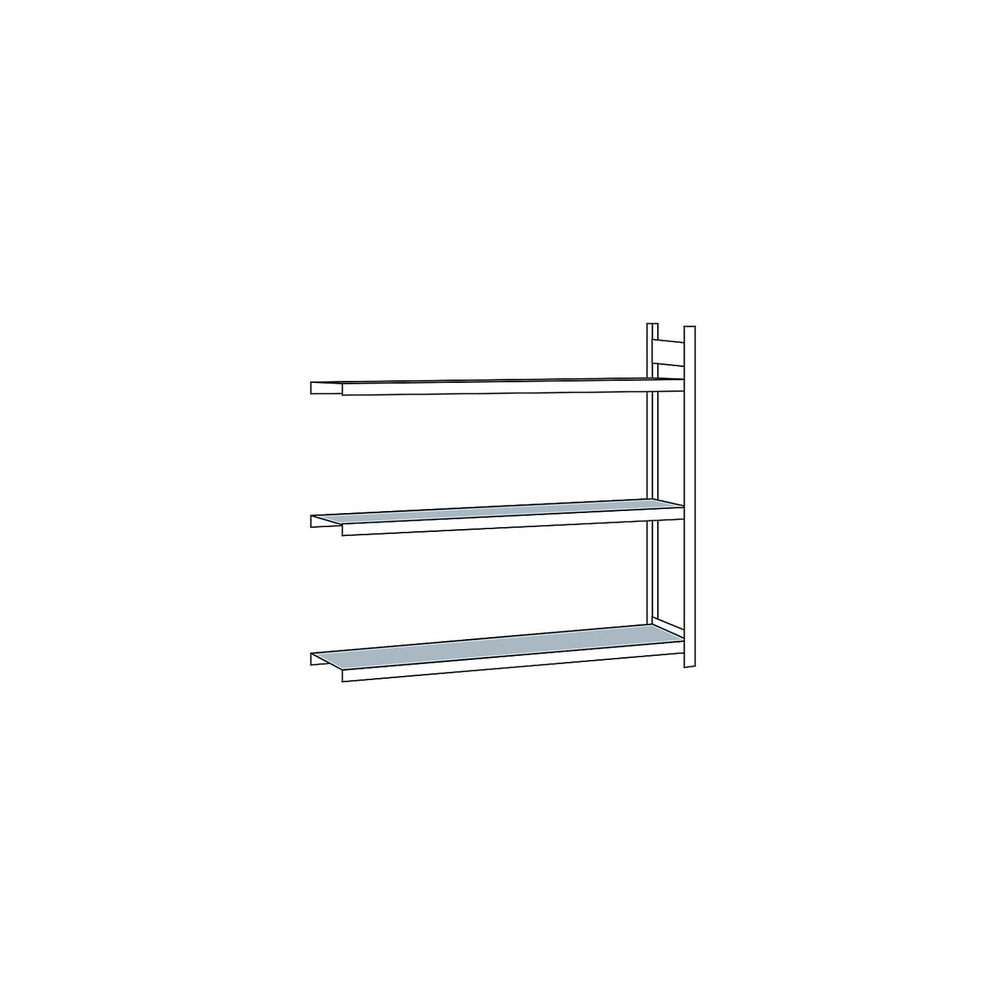 Wide span shelving unit, plug-in, HxWxD 2000 x 2500 x 400 mm, steel shelves, extension shelf unit.