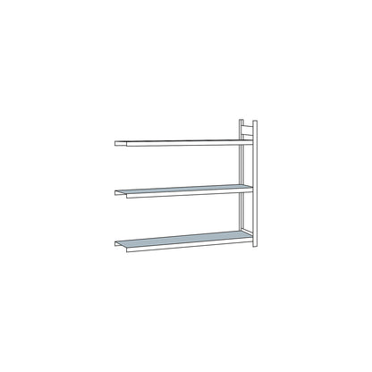 Wide span shelving unit, plug-in, HxWxD 2000 x 2500 x 400 mm, steel shelves, extension shelf unit.