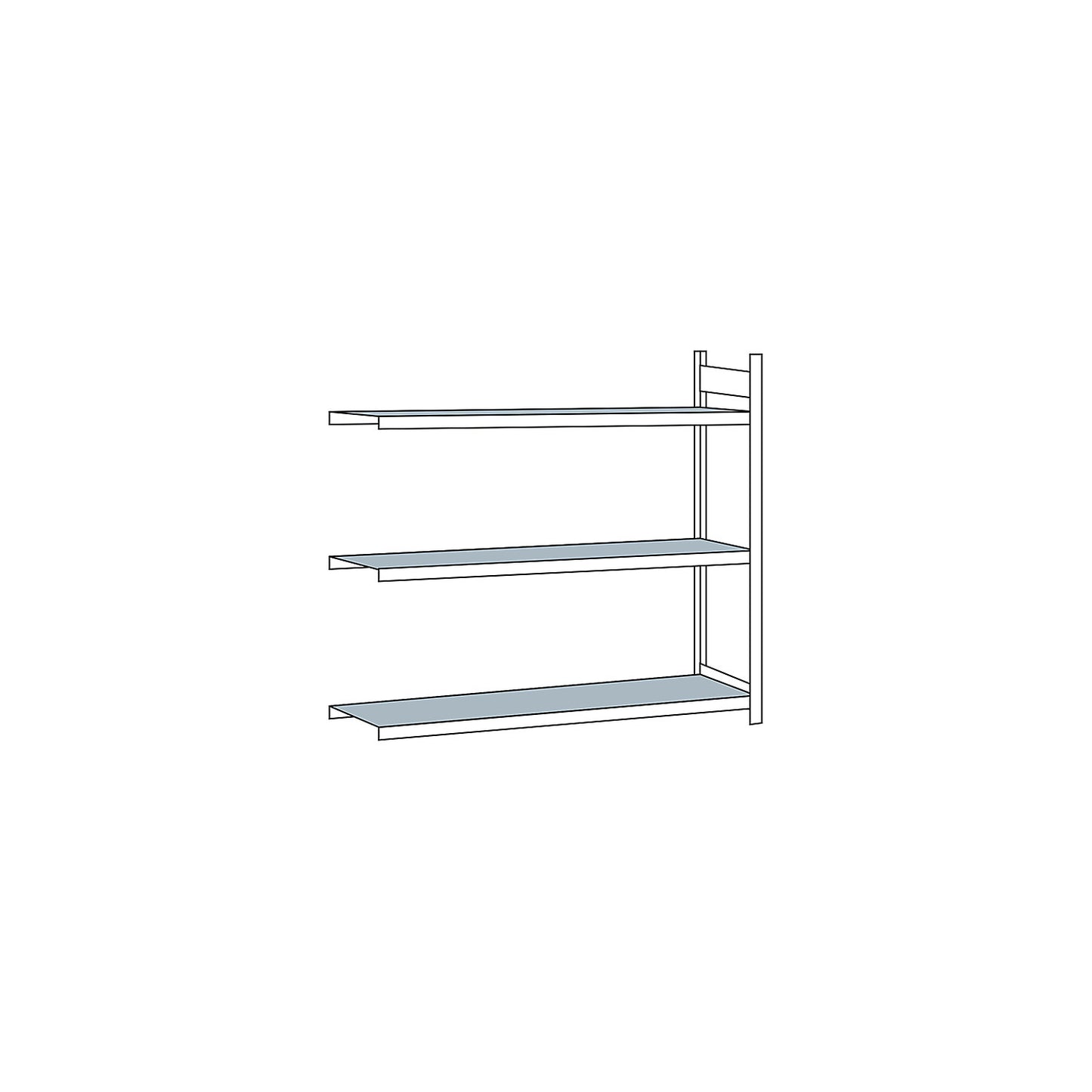 Wide span shelving unit, plug-in, HxWxD 2000 x 2500 x 600 mm, steel shelves, extension shelf unit.
