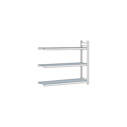 Wide span shelving unit, plug-in, HxWxD 2000 x 2500 x 600 mm, steel shelves, extension shelf unit.
