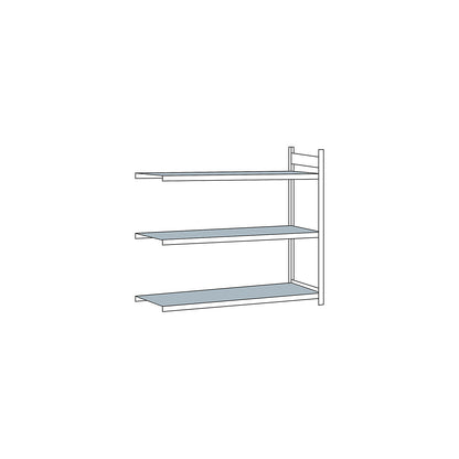 Wide span shelving unit, plug-in, HxWxD 2000 x 2500 x 800 mm, steel shelves, extension shelf unit.