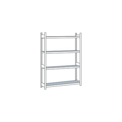 Wide span shelving unit, plug-in, HxWxD 2500 x 1500 x 400 mm, steel shelves, standard shelf unit.