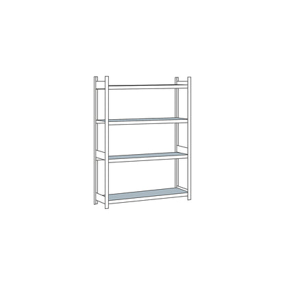 Wide span shelving unit, plug-in, HxWxD 2500 x 1500 x 500 mm, steel shelves, standard shelf unit.