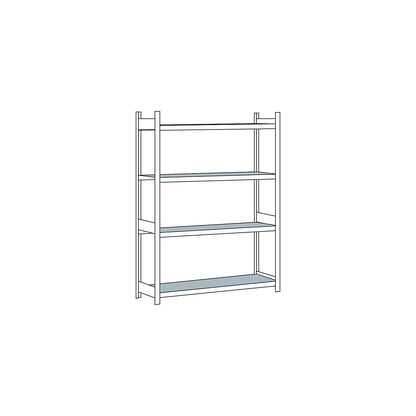 Wide span shelving unit, plug-in, HxWxD 2500 x 1500 x 600 mm, steel shelves, standard shelf unit.