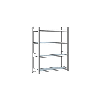 Wide span shelving unit, plug-in, HxWxD 2500 x 1500 x 800 mm, steel shelves, standard shelf unit.