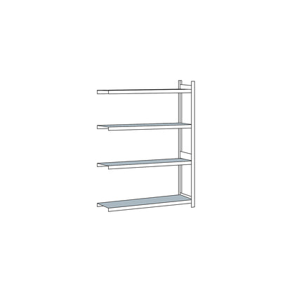 Wide span shelving unit, plug-in, HxWxD 2500 x 1500 x 500 mm, steel shelves, extension shelf unit.