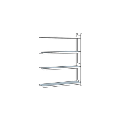 Wide span shelving unit, plug-in, HxWxD 2500 x 2000 x 400 mm, steel shelves, extension shelf unit.