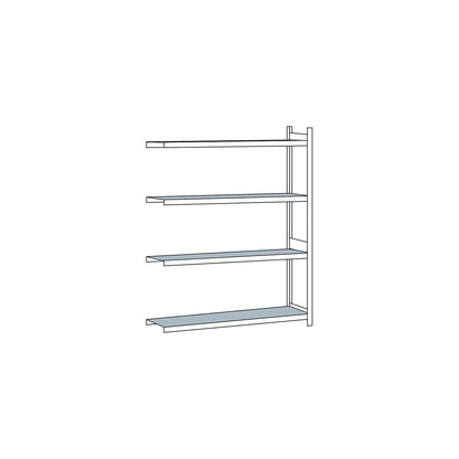 Wide span shelving unit, plug-in, HxWxD 2500 x 2000 x 500 mm, steel shelves, extension shelf unit.