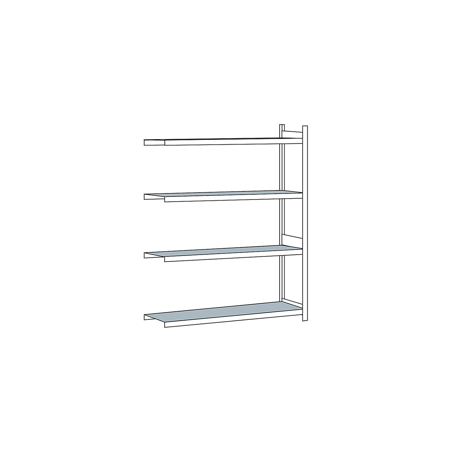 Wide span shelving unit, plug-in, HxWxD 2500 x 2000 x 600 mm, steel shelves, extension shelf unit.