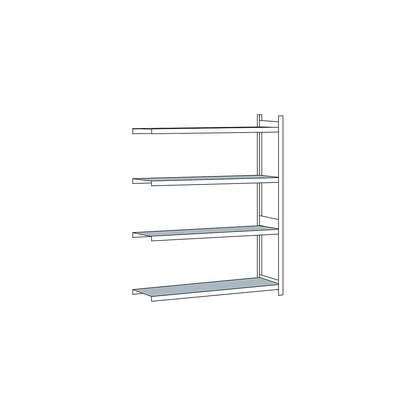 Wide span shelving unit, plug-in, HxWxD 2500 x 2000 x 600 mm, steel shelves, extension shelf unit.