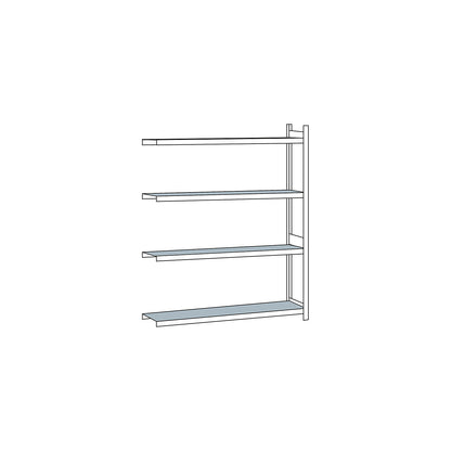 Wide span shelving unit, plug-in, HxWxD 2500 x 2250 x 400 mm, steel shelves, extension shelf unit.