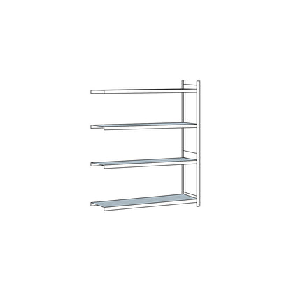 Wide span shelving unit, plug-in, HxWxD 2500 x 2250 x 600 mm, steel shelves, extension shelf unit.