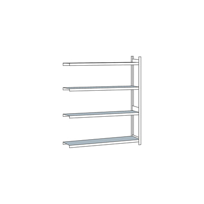 Wide span shelving unit, plug-in, HxWxD 2500 x 2500 x 400 mm, steel shelves, extension shelf unit.
