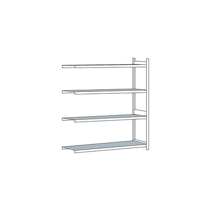 Wide span shelving unit, plug-in, HxWxD 2500 x 2500 x 800 mm, steel shelves, extension shelf unit.