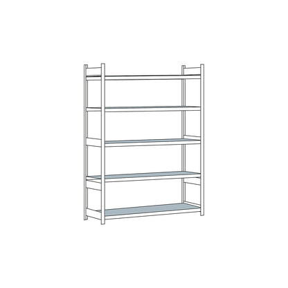 Wide span shelving unit, plug-in, HxWxD 3000 x 2500 x 800 mm, steel shelves, standard shelf unit.
