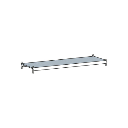 Additional level with steel shelf, width 1500 mm, depth 600 mm.