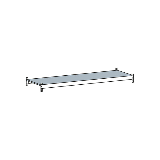 Additional level with steel shelf, width 1500 mm, depth 600 mm.