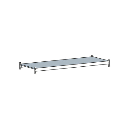 Additional level with steel shelf, width 1500 mm, depth 800 mm.