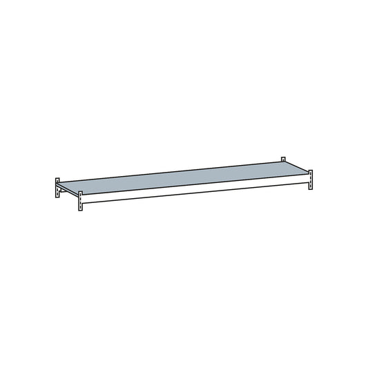 Additional level with steel shelf, width 2000 mm, depth 400 mm.