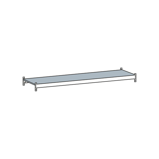 Additional level with steel shelf, width 2000 mm, depth 500 mm.