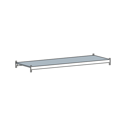 Additional level with steel shelf, width 2000 mm, depth 800 mm.