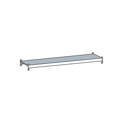 Additional level with steel shelf, width 2250 mm, depth 400 mm.