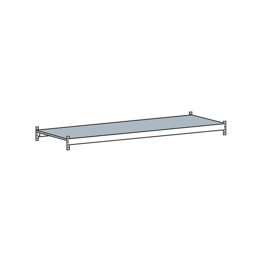 Additional level with steel shelf, width 2250 mm, depth 800 mm.