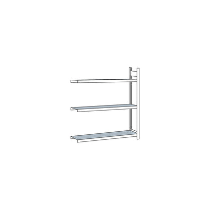 Wide span shelving unit, plug-in, HxWxD 2000 x 1500 x 400 mm, steel shelves, extension shelf unit.